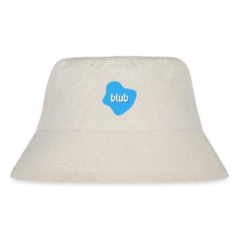 Text "blub" auf blauem Fleck, Klecks - Stanley/Stella recycelter Bucket Hat - Naturweiß - Vorne