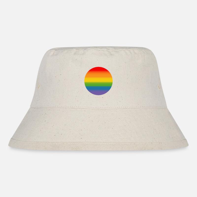 Regenbogen Verlauf Round - Stanley/Stella recycelter Bucket Hat - Naturweiß