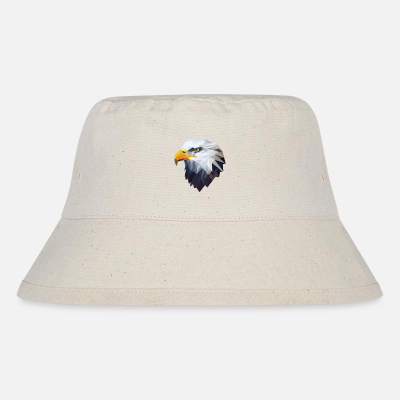 Stilisierter, geometrischer Adler - Stanley/Stella recycelter Bucket Hat - Naturweiß