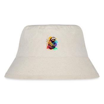 Faultier mit Farbklecksen - Stanley/Stella recycelter Bucket Hat - Naturweiß - Vorne