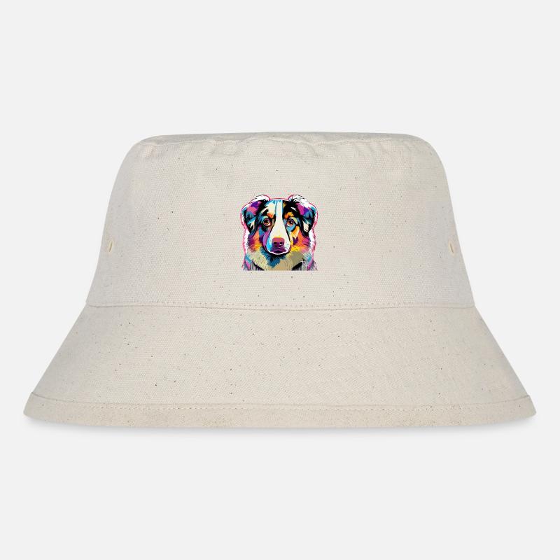 Bunter Australien Shepherd - Stanley/Stella recycelter Bucket Hat - Naturweiß