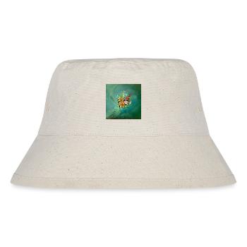 Wunderschöne elegante Blumen mit Vogel. - Stanley/Stella recycelter Bucket Hat - Naturweiß - Vorne