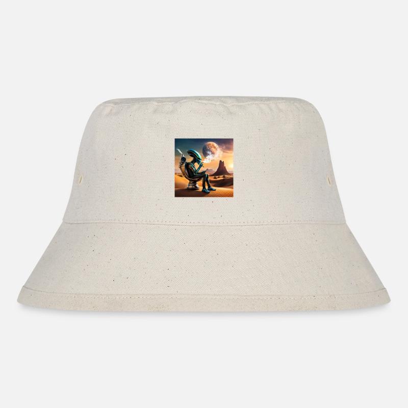 Wüstenalien im Neonrauch - Stanley/Stella recycelter Bucket Hat - Naturweiß