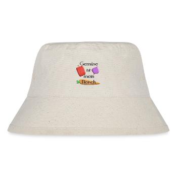 Gemüse - Gemüse ist mein Fleisch -schwarze Schrift - Stanley/Stella recycelter Bucket Hat - Naturweiß - Vorne