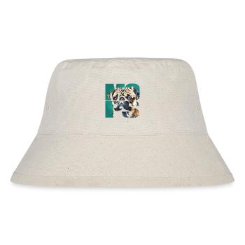 Mops Portrait - Stanley/Stella recycelter Bucket Hat - Naturweiß - Vorne