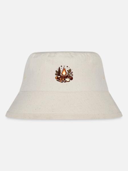 FIRE PIT WINTER CHRISTMAS SCARF TEAPOT GREEN - Stanley/Stella Recycled Bucket Hat - natural