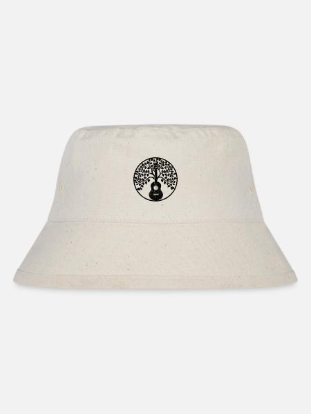 Ukulele tree mandala schwarz - Stanley/Stella recycelter Bucket Hat - Naturweiß