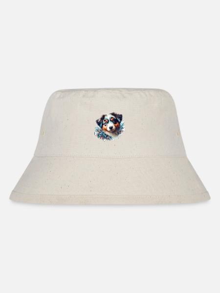 Berger australien chiot chien mignon cadeau - Bob recyclé Stanley/Stella - blanc naturel