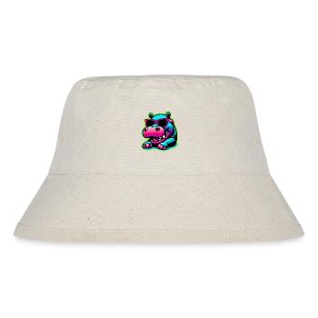 Hippo with sunglasses - Stanley/Stella Recycled Bucket Hat - natural - Front