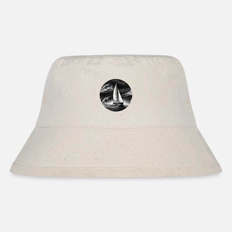 Monochromer Segler im Sturm - Stanley/Stella recycelter Bucket Hat - Naturweiß