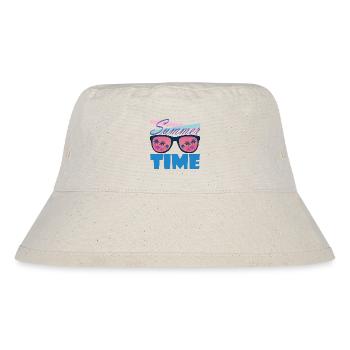 Sommerzeit Palmen-Sonnenbrille - Stanley/Stella recycelter Bucket Hat - Naturweiß - Vorne