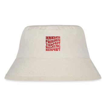 DEMOKRATIE - HALTUNG RESPEKT - Stanley/Stella recycelter Bucket Hat - Naturweiß - Vorne