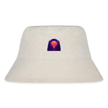 Neon Forest Drive – Sonnenuntergang im Retro-Stil - Stanley/Stella recycelter Bucket Hat - Naturweiß - Vorne