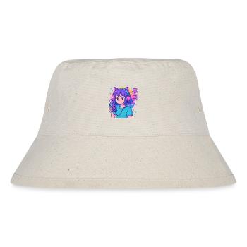 Vaporwave Neko Girl - Esthétique Anime Rétro - Bob recyclé Stanley/Stella - blanc naturel - Devant
