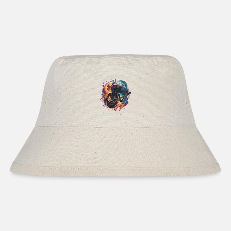 Himmlischer Gitarrist Kunst Illustration - Stanley/Stella recycelter Bucket Hat - Naturweiß