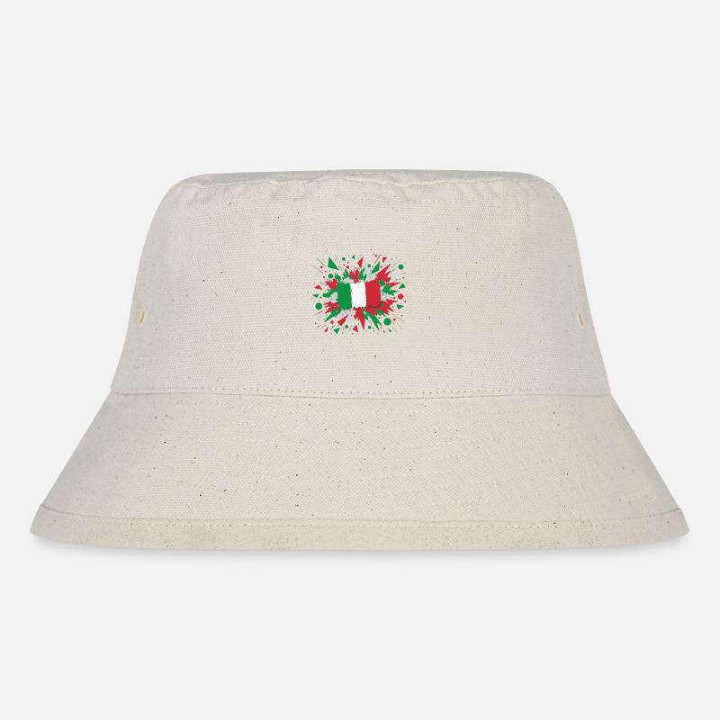 Italienische Flagge Kunstdruck - Stanley/Stella recycelter Bucket Hat - Naturweiß