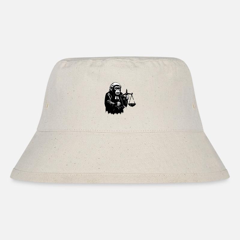 Monkey judge pulls scales down - Stanley/Stella Recycled Bucket Hat - natural