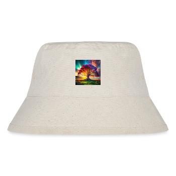 Baum des Lebens im Sonnenuntergang - Stanley/Stella recycelter Bucket Hat - Naturweiß - Vorne