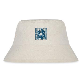 Motif Mona-Lisa moderne bleu avec imprimé vagues - Bob recyclé Stanley/Stella - blanc naturel - Devant