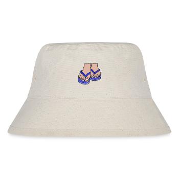 Blaue Flip Flop Füße - Stanley/Stella recycelter Bucket Hat - Naturweiß - Vorne