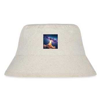Raketensprung durch Nebelgalaxie - Stanley/Stella recycelter Bucket Hat - Naturweiß - Vorne
