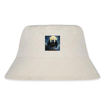 Geflügelter Wolf bei Vollmond - Stanley/Stella recycelter Bucket Hat - Naturweiß - Vorne