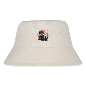 Punk Stinktier mit Bassgitarre - Stanley/Stella recycelter Bucket Hat - Naturweiß - Vorne