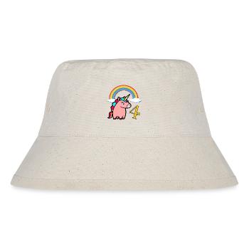 Rainbow Unicorn - Four Year Old 4 Years - Stanley/Stella Recycled Bucket Hat - natural - Front