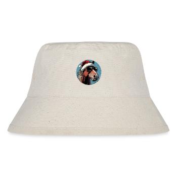 Weihnachts-Pferd mit Sonnenbrille - Stanley/Stella recycelter Bucket Hat - Naturweiß - Vorne