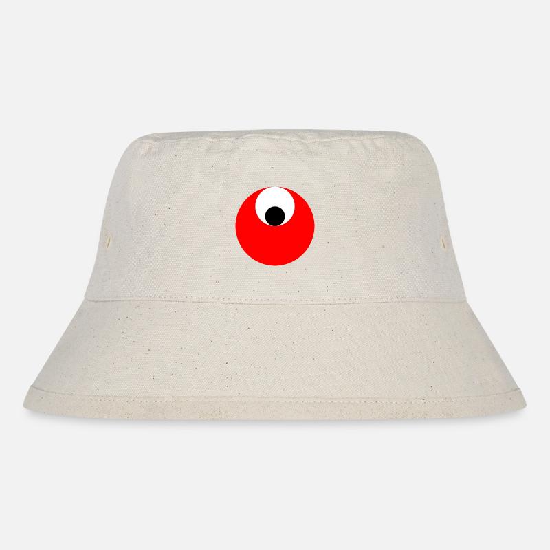 3 circles, red, white and black - Stanley/Stella Recycled Bucket Hat - natural