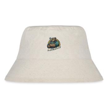 Mechaniker Bär Starkes Werkstatt Motiv - Stanley/Stella recycelter Bucket Hat - Naturweiß - Vorne