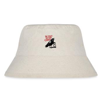 Rabe und Sanduhr: Wandel der Zeiten - Stanley/Stella recycelter Bucket Hat - Naturweiß - Vorne