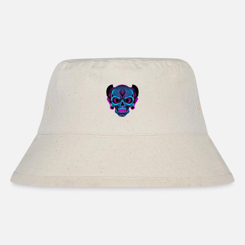 Crâne néon avec casque - Bob recyclé Stanley/Stella - blanc naturel