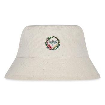Dragonfly Floral Wreath Frame - Stanley/Stella Recycled Bucket Hat - natural - Front