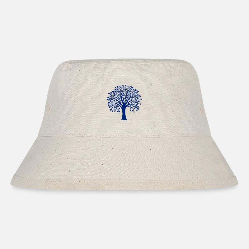 Base Blue Jumbo Tree Print Silhouette - Stanley/Stella Recycled Bucket Hat - natural