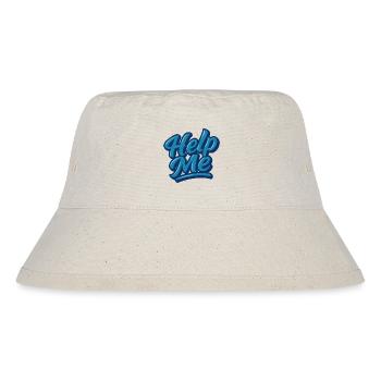 Hilfe Me Blau Script Logo - Stanley/Stella recycelter Bucket Hat - Naturweiß - Vorne