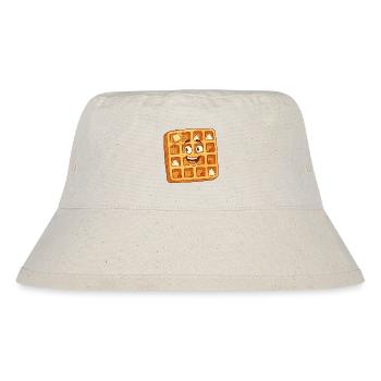 Happy Waffle Face Cartoon - Stanley/Stella Recycled Bucket Hat - natural - Front