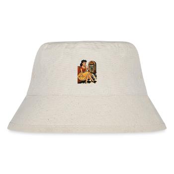 50s Rockabella: Pin-Up im Diner mit Milchshake - Stanley/Stella recycelter Bucket Hat - Naturweiß - Vorne