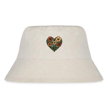 Floral Pattern Heart - Stanley/Stella Recycled Bucket Hat - natural - Front