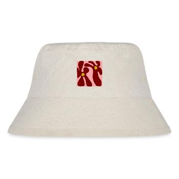Rote Blumen Minimalistisches Design - Stanley/Stella recycelter Bucket Hat - Naturweiß - Vorne