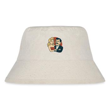 Retro-Duo im Vintage-Rot - Stanley/Stella recycelter Bucket Hat - Naturweiß - Vorne