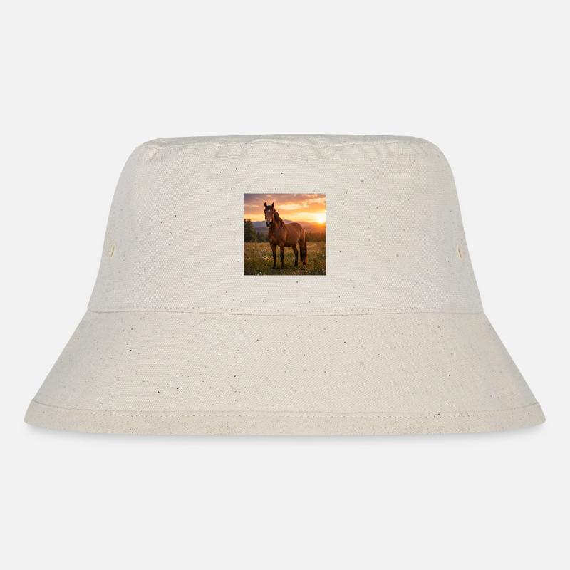 Cheval au coucher du soleil - Bob recyclé Stanley/Stella - blanc naturel