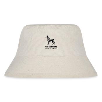 Dobie Silhouette - Fierce Guard linear Doberman - Stanley/Stella recycelter Bucket Hat - Naturweiß - Vorne