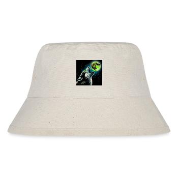 Wolf heult zum Vollmond - Stanley/Stella recycelter Bucket Hat - Naturweiß - Vorne