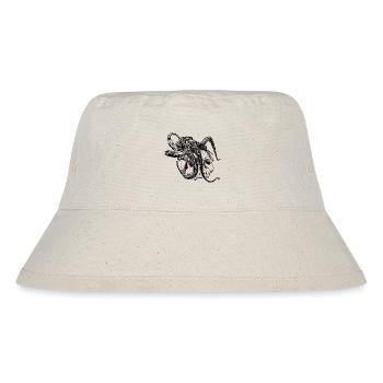 Oktopus Kraken auf einem Totenschädel Geschenk - Stanley/Stella recycelter Bucket Hat - Naturweiß - Vorne