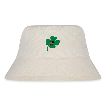 Glück Kleeblatt Marienkäfer - Stanley/Stella recycelter Bucket Hat - Naturweiß - Vorne
