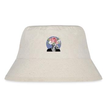 Blumiger Kopf - Stanley/Stella recycelter Bucket Hat - Naturweiß - Vorne