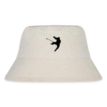 ice hockey shadow image logo - Stanley/Stella Recycled Bucket Hat - natural - Front