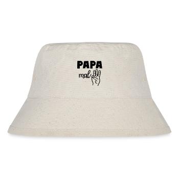 Papa mal Drei 3 Kinder Papa - Stanley/Stella recycelter Bucket Hat - Naturweiß - Vorne