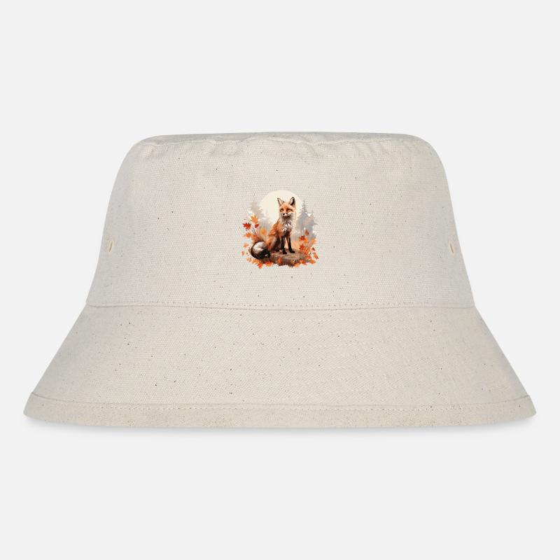 Fuchs im Herbst - Stanley/Stella recycelter Bucket Hat - Naturweiß
